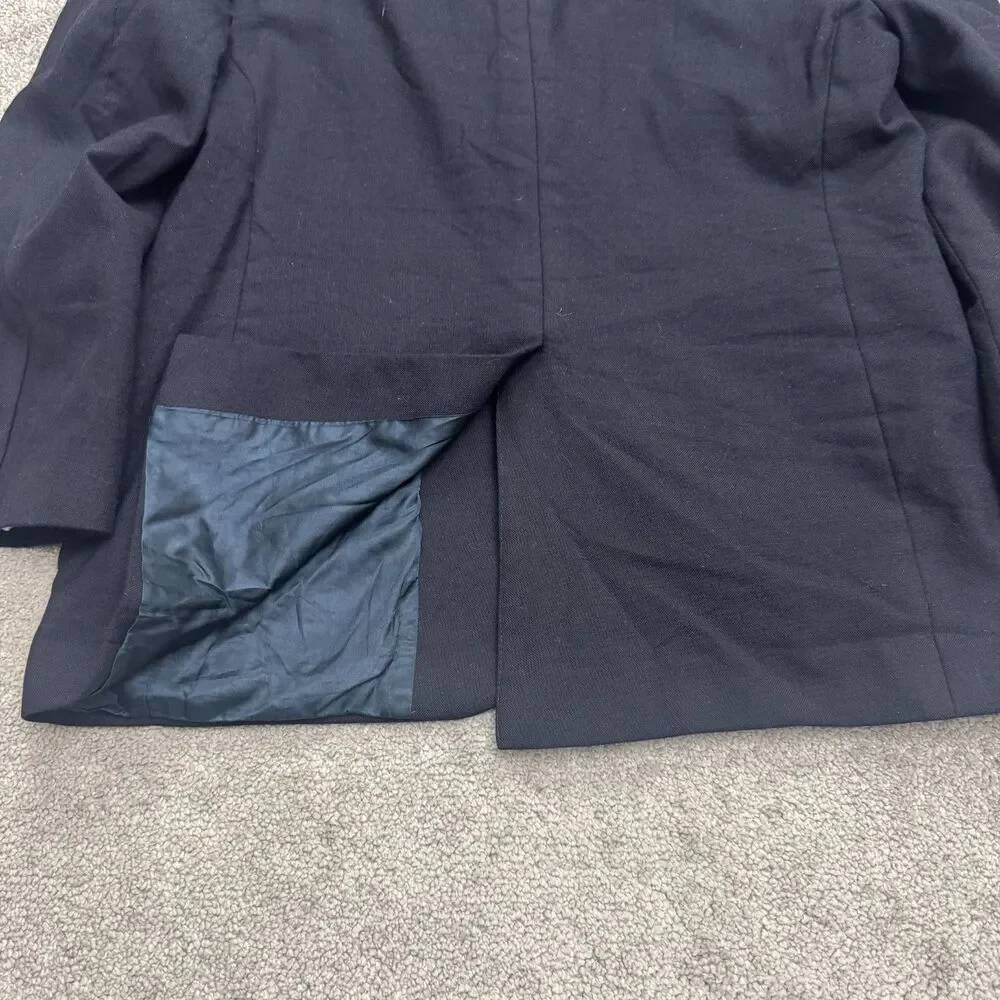 Club Room Wool Suit Blazer Jacket Mens 40 Short Navy Blue Single Vented Workwear